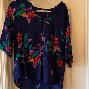 Yumi Kim Navy Floral Blouse